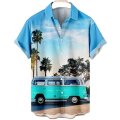 Hawaiian Shirt Men Summer 3d Coconut Tree Printed Shirts For Men