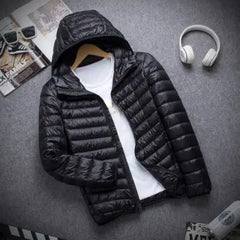 New Brand Autumn Winter Light Down Jacket Men's Fashion Hooded Short