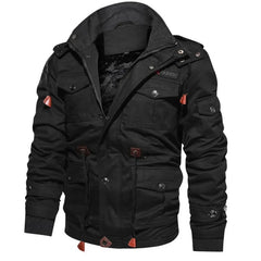 Men Winter Military Jackets Coats Multi-pocket Casual Cargo Jackets