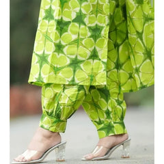 Green Color Printed Kurti Palazzo with Dupatta Diwali Wear Kurta Pant