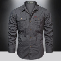 2023 Cargo Shirt Men Long Sleeve Casual Cotton Shirts High Quality