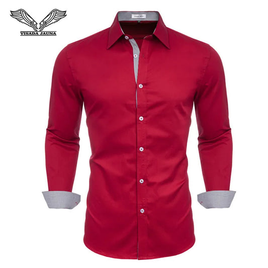 VISADA JUANA 2019 Mens Long Sleeve Dress Shirt High-quality Male