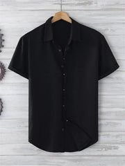 Summer men's solid color shirt Simple breathable Men's top Men's