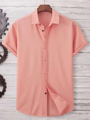 Summer men's solid color shirt Simple breathable Men's top Men's