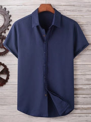 Summer men's solid color shirt Simple breathable Men's top Men's