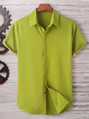 Summer men's solid color shirt Simple breathable Men's top Men's