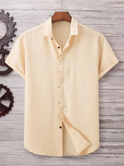 Summer men's solid color shirt Simple breathable Men's top Men's