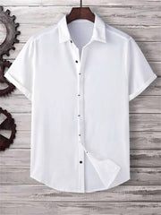 Summer men's solid color shirt Simple breathable Men's top Men's