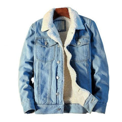 Super Soft Popular Lapel Buttons Jean Jacket Winter Men Jean Outerwear