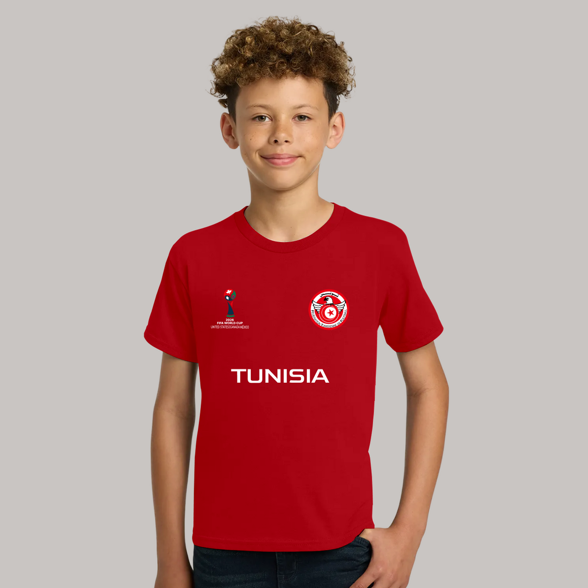 Tunisia Soccer Team Fan T-Shirt For Boys/Youth – 2026 Football World Cup TShirt