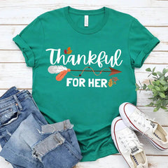 Thankful For Her/Him Thanksgiving Couple T-Shirt