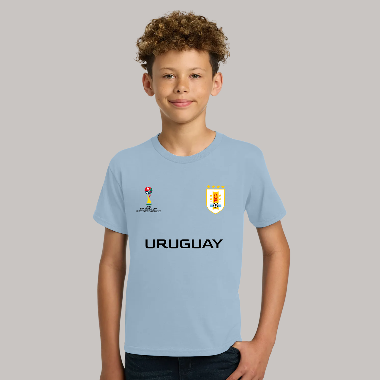 Uruguay Football Team Fan T-Shirt For Boys/Youth – 2026 Football World Cup TShirt