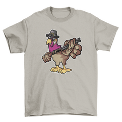 Turkey with gun t-shirt