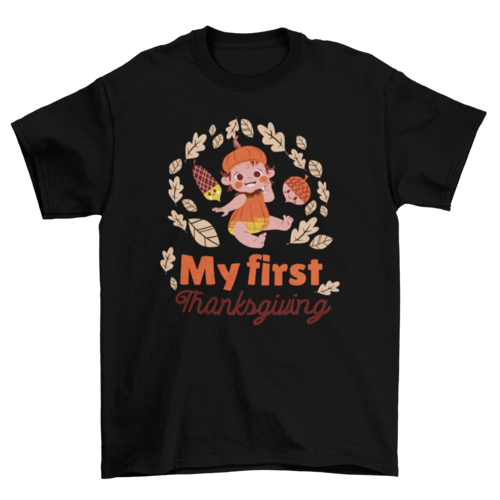 Baby first thanksgiving holiday t-shirt