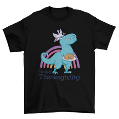 Dinosaur and turkey thanksgiving t-shirt