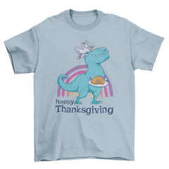 Dinosaur and turkey thanksgiving t-shirt