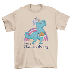 Dinosaur and turkey thanksgiving t-shirt