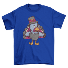 Turkey pilgrim Thanksgiving cartoon t-shirt design