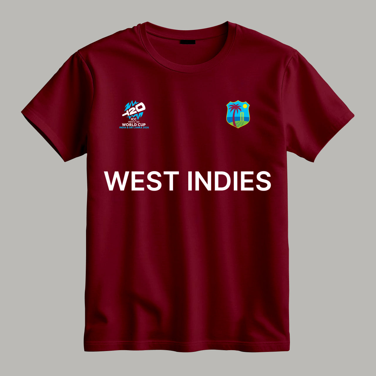 Cricket World Cup 2026 West Indies Team Fan T-Shirt |  Male & Female Fan Jersey