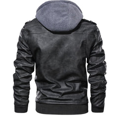 Wepbel Biker's Leather Jacket Men's Zipper Pu Jacket Autumn Detachable