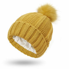 Fashion Stretchy Satin Lined Skull Knit Hats Beanie Hat