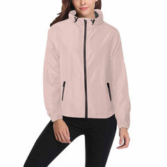 Scallop Seashell Pink Hooded Windbreaker Jacket - Men / Women