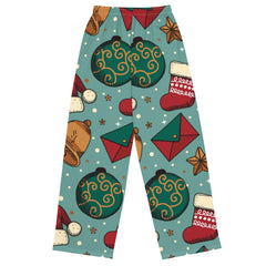 Christmas Pajama Pants, christmas hat's printed pajamas, Christmas pajama pants, family pajama sets , holiday gifts