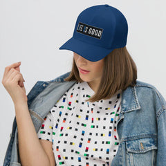 Baseball Hat - Life Is Good Print / Embroidered Twill Flexfit Cap