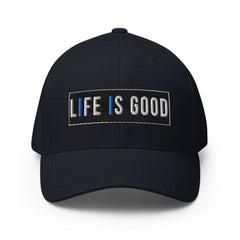 Baseball Hat - Life Is Good Print / Embroidered Twill Flexfit Cap