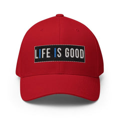 Baseball Hat - Life Is Good Print / Embroidered Twill Flexfit Cap