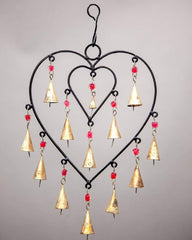 Heart Chime sacred space home decor hanging brass bells