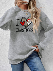 CHRISTMAS Graphic Round Neck Sweatshirt