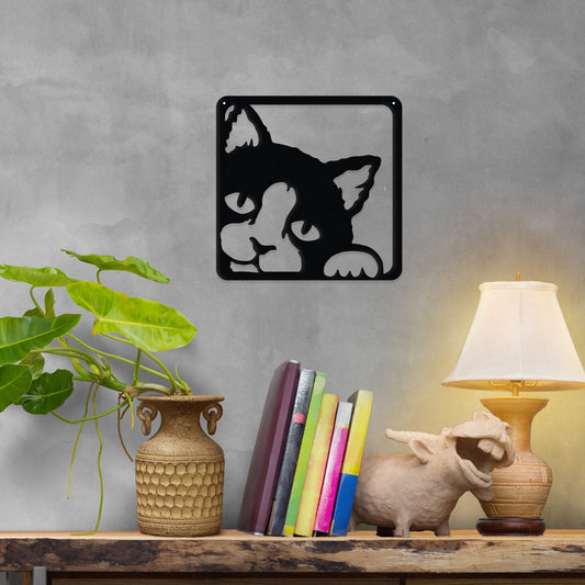 Peeking Kitty - Metal Wall Art/Decor