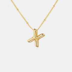 Gold-Plated Bubble Initial Necklace