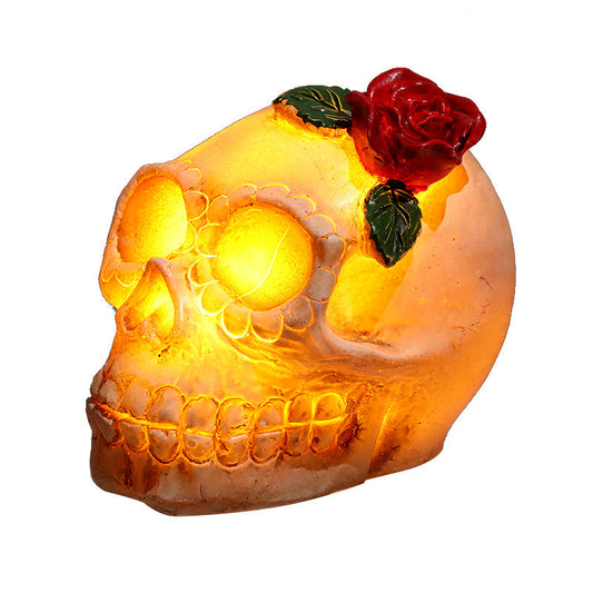 Skull Lamp Resin Ghost Skeleton Head LED Electronic Candle Light