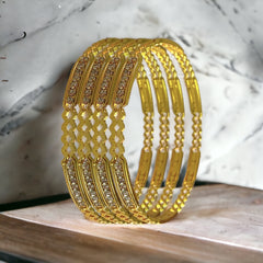 Modern Elegance Meets Classic Tradition: Indian Gold-Plated Bangles