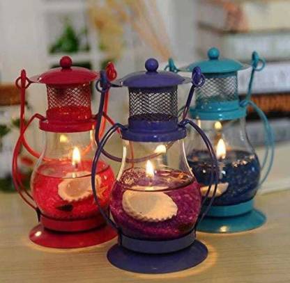 Option Gallery Metal Gel Filled Hanging Candle Lantern for Diwali,