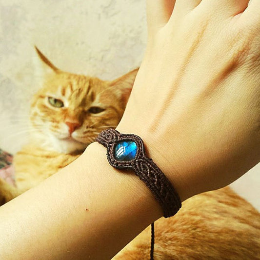 Braided Moonlight Labradorite Bracelet