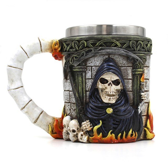 Skeleton Death Stainless Steel Skull Mug