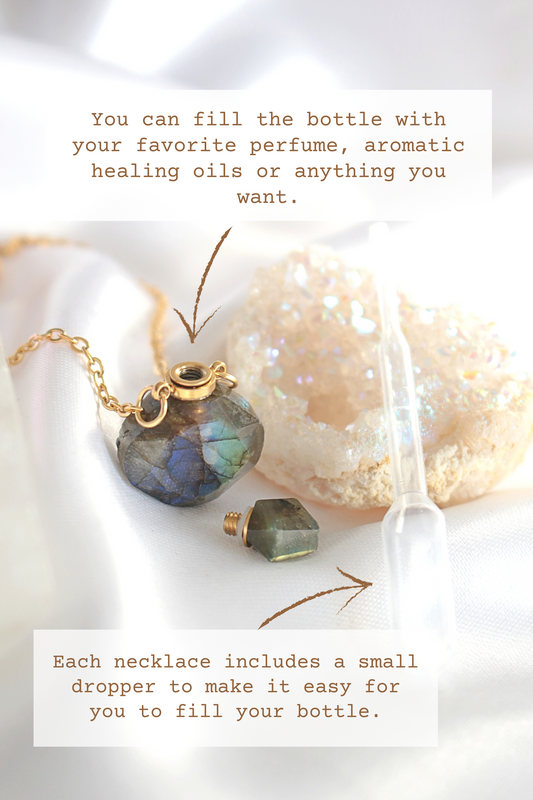 Luxury Mini Crystals Bottles | 24 Karats Natural Crystals Necklaces