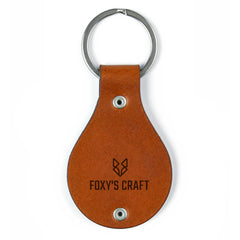 Leather keychain with stainless steel plate – Home is where you are