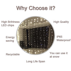 3M x 3M 300-LED White Light Romantic Curtain String Light