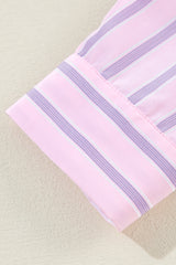 Pink Stripe Chest Pocket Casual Shirt