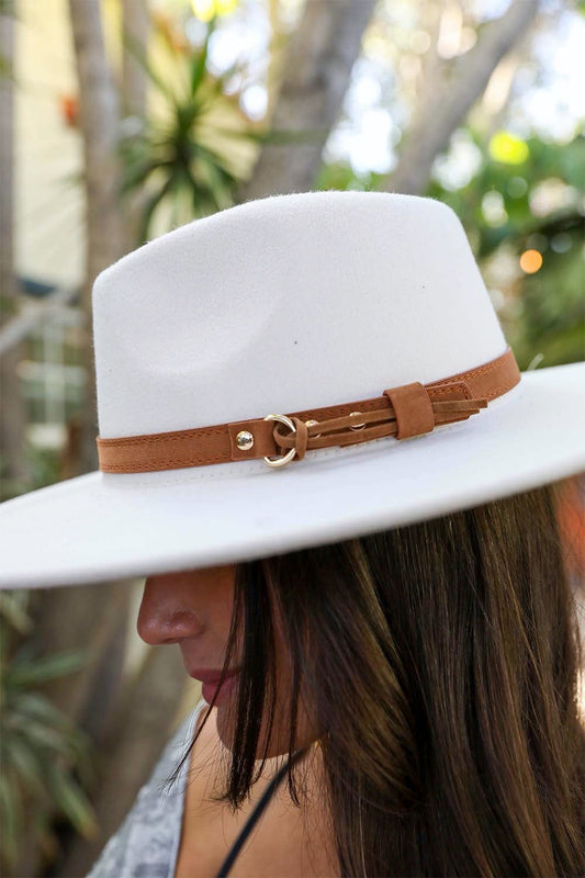 Flat Brim Buckle Hat