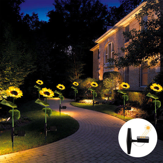 Sunflower Flowers Lights Solar Garden Decorations (2 Pack)