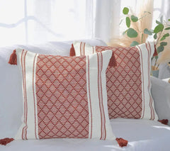 Woven Jacquard Tassel Cushion Cover