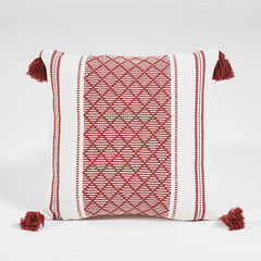 Woven Jacquard Tassel Cushion Cover