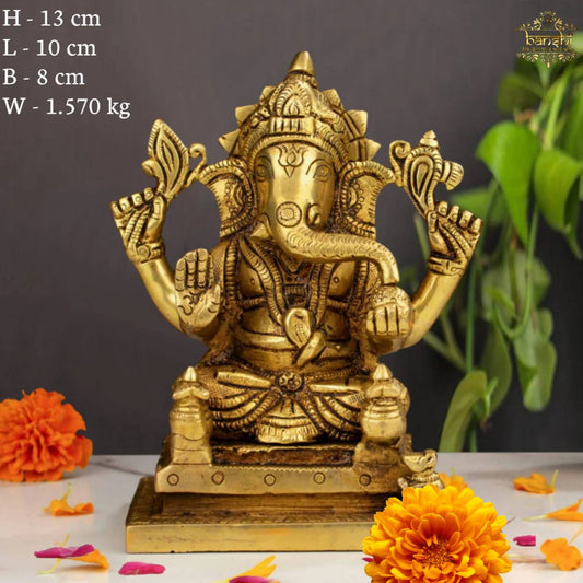 5"BRASS GANESH STATUE (BRT-263)