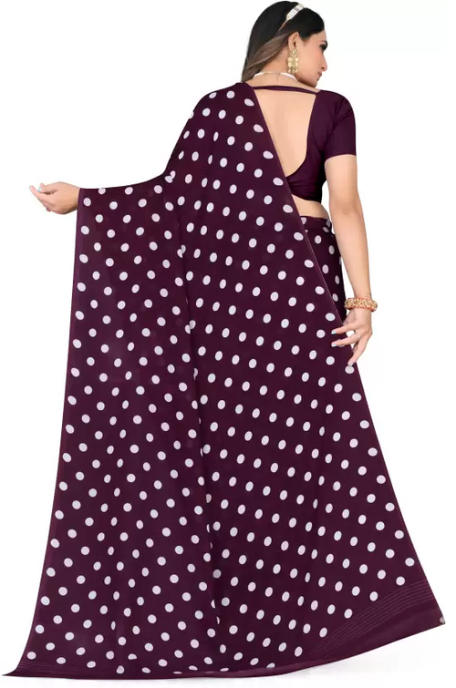 Printed Daily Wear Georgette Saree  (Purple)