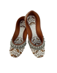 Women Rajasthani Embroidered with Payal Punjabi Mojari  (Size-UK-7)